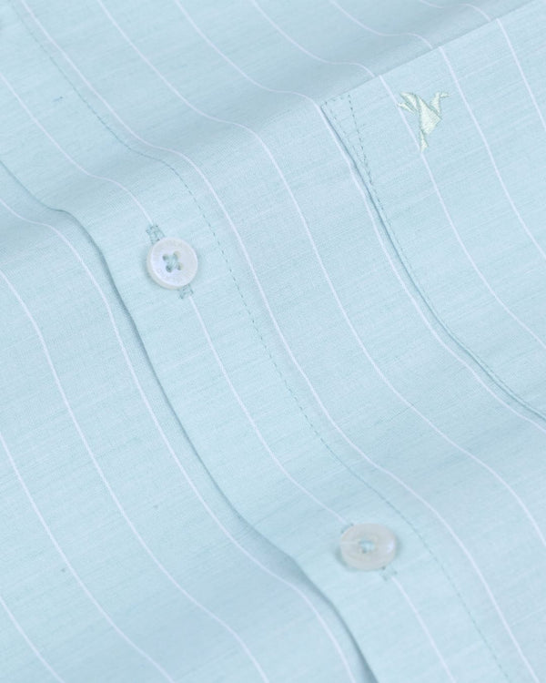 Mint Green Stripes - Full-Cotton Rich