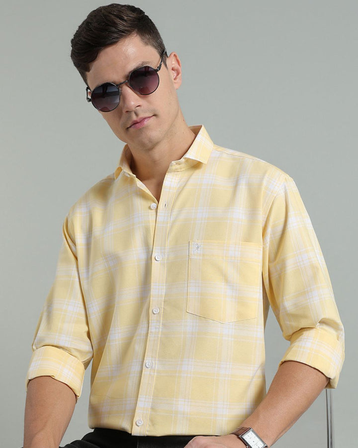 Yellow & White Box Checks -Full-Stain Proof