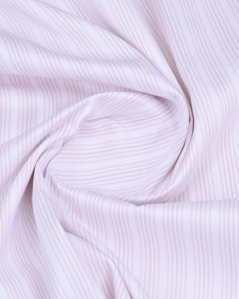 White & Pink Ripple Stripes - Full-Cotton Rich
