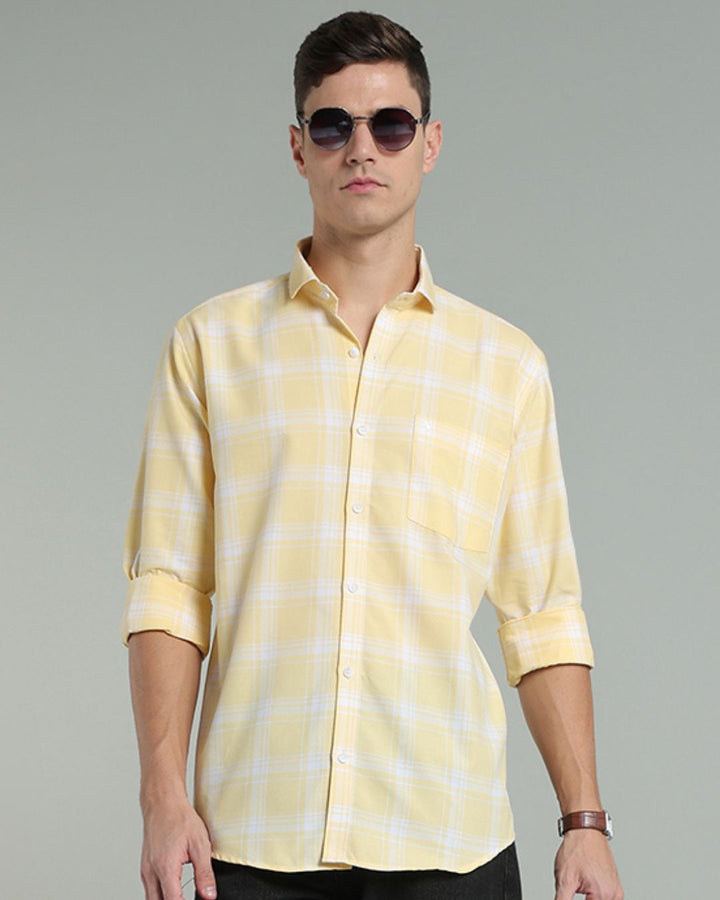 Yellow & White Box Checks -Full-Stain Proof