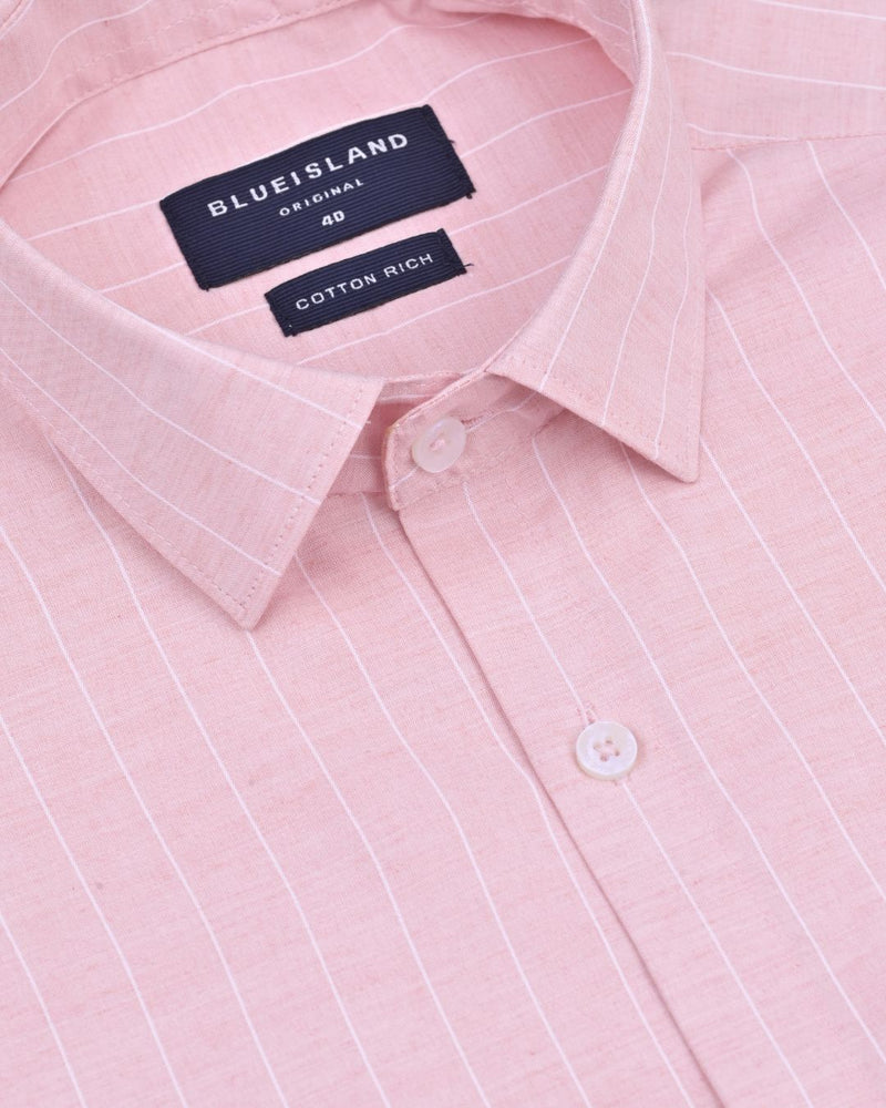 Peach Pink Stripes - Full-Cotton Rich