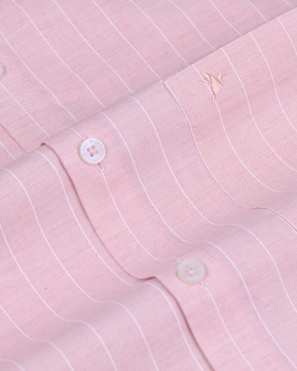 Peach Pink Stripes - Full-Cotton Rich