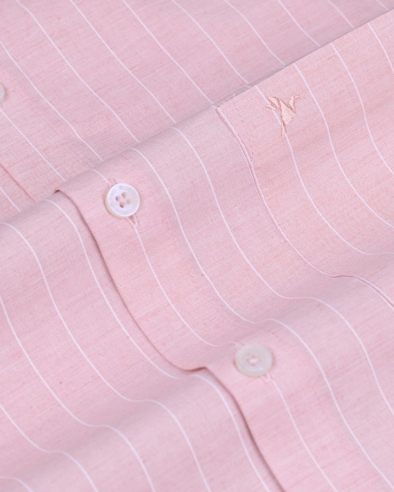 Peach Pink Stripes - Full-Cotton Rich