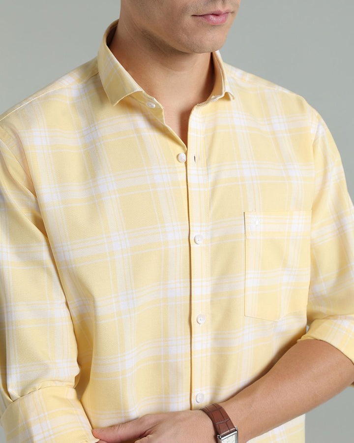 Yellow & White Box Checks -Full-Stain Proof