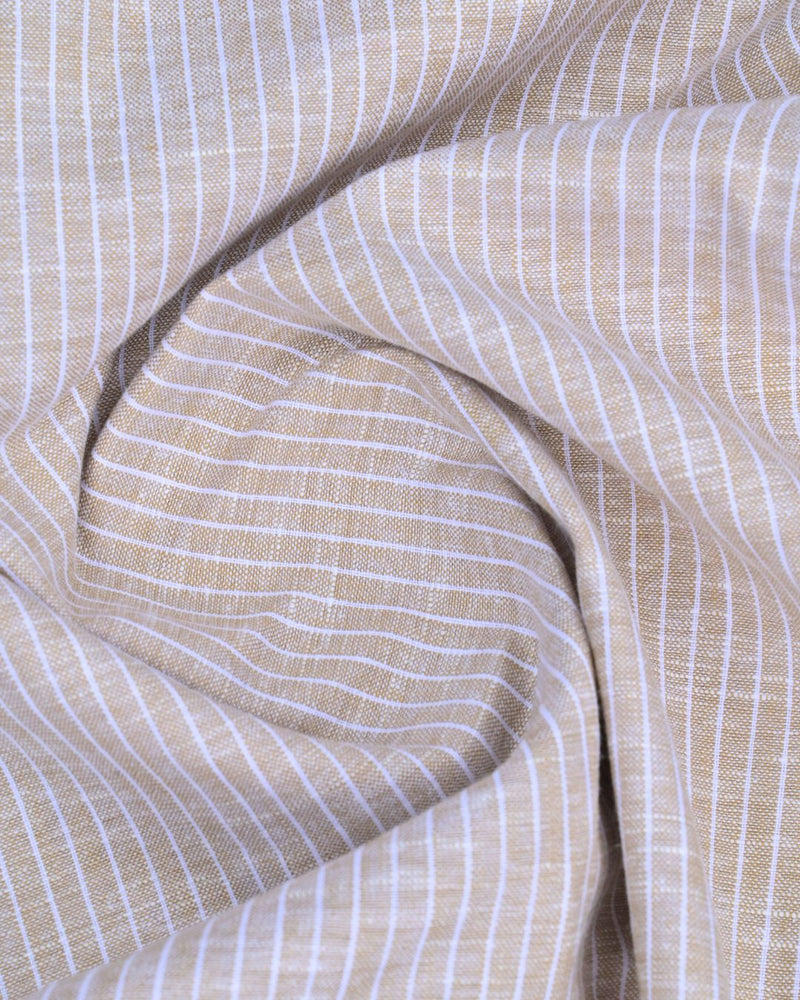 Sandal Brown Mini Stripes -Full-Bamboo Linen
