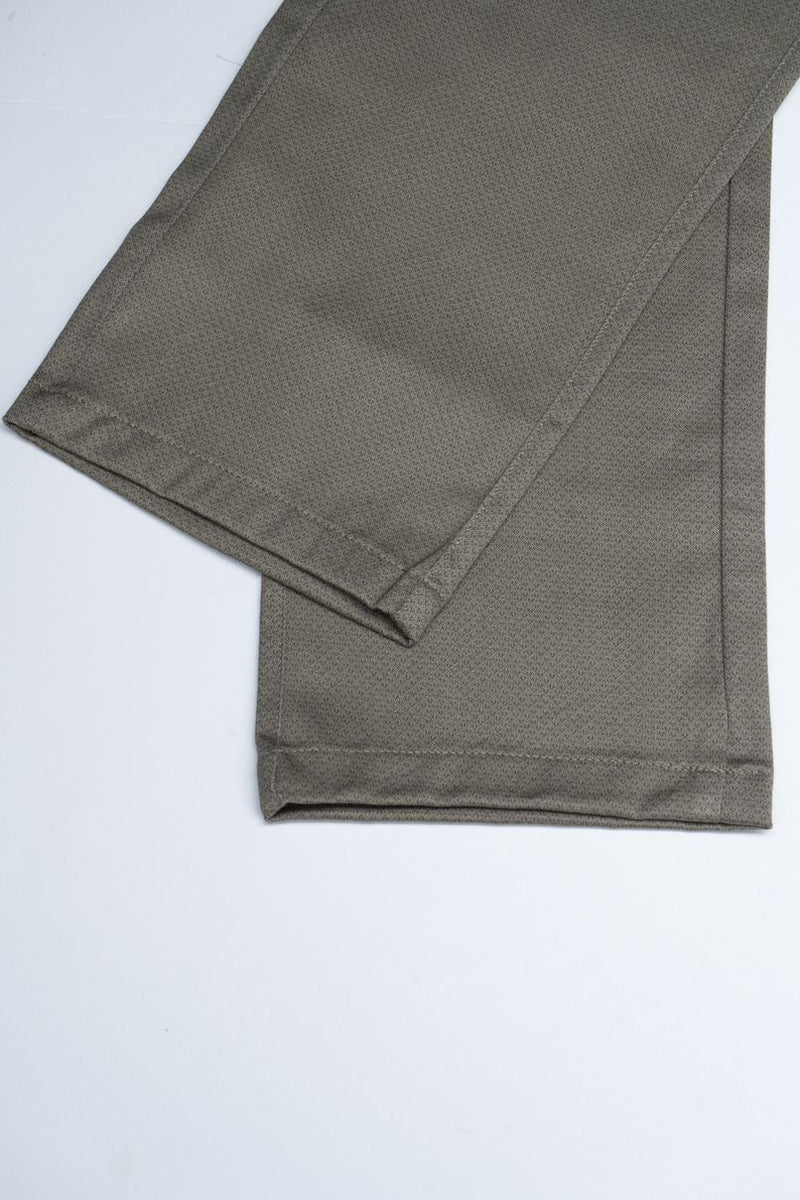 Khaki Green Tri Printed - 2 way stretch - COTTON PANT