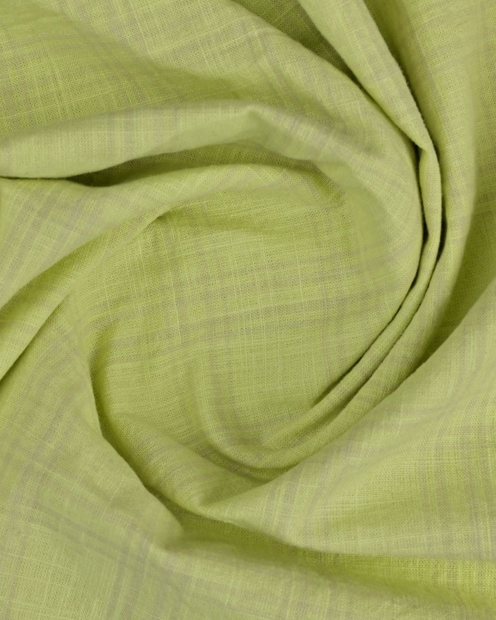 Radium Green & Grey Line Checks -Full-Cotton Linen Shirt