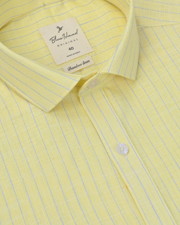 Spring Yellow Stripes -Full-Bamboo Linen