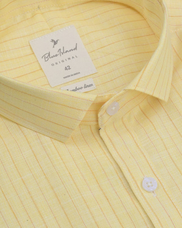 Fiery Yellow Stripes -Full-Bamboo Linen