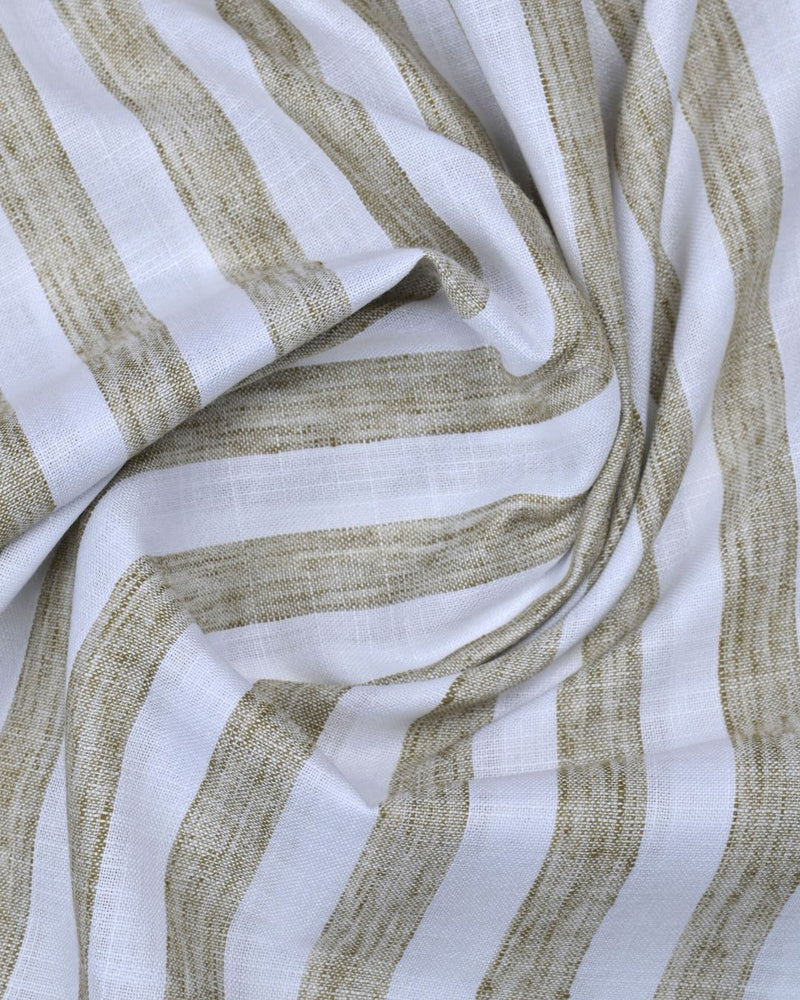 Desert Brown Broad Stripes -Full-Bamboo Linen