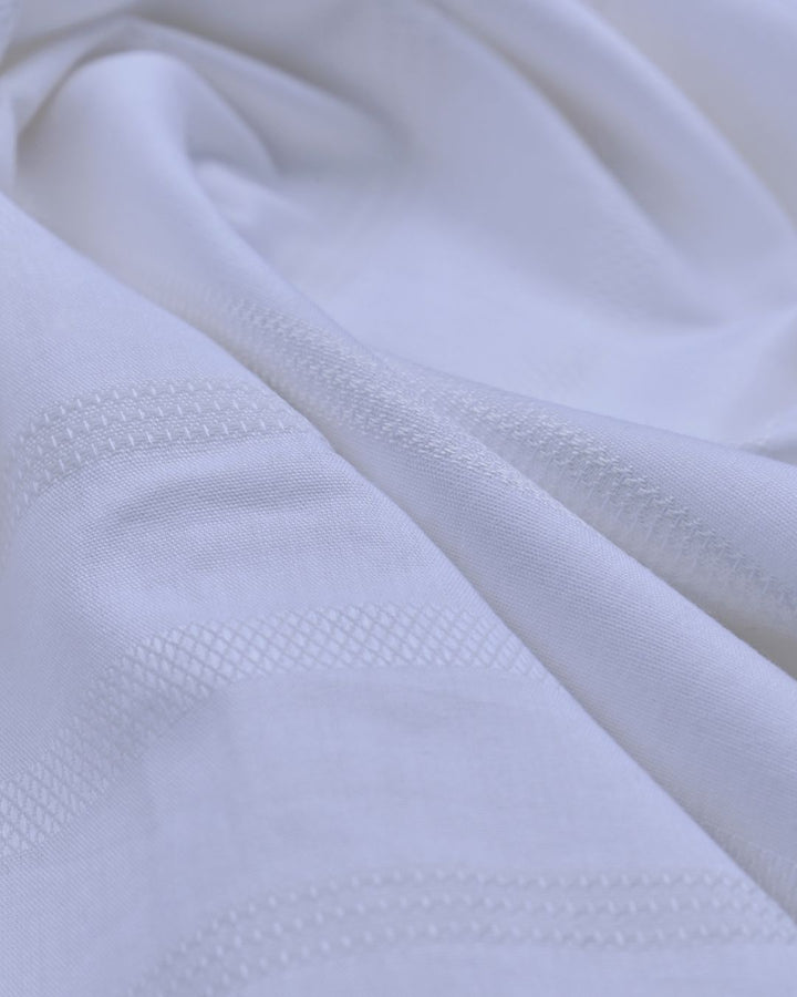Self White Designer Stripes- Full-Stain Proof