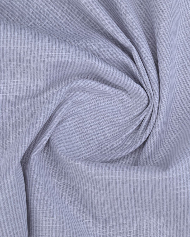 Silver Monoline Stripes -Full-Bamboo Linen