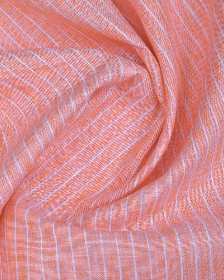 Tango Orange Stripes -Full-Bamboo Linen