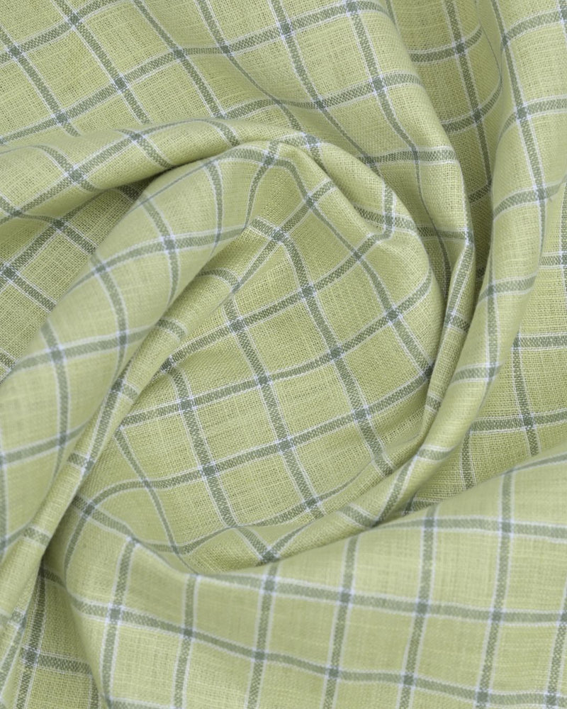 Lime Green Box Checks-Full-Bamboo Linen