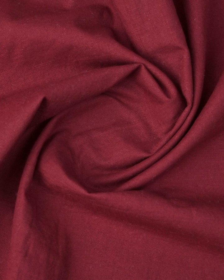 Dark Maroon Solid-Full-Cotton Linen Shirt