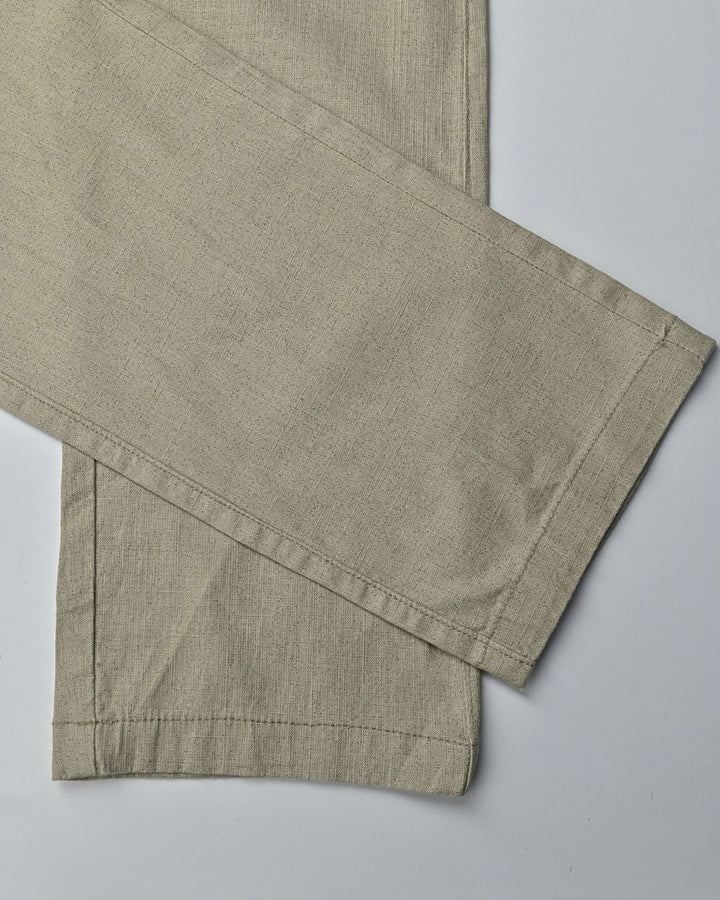 Desert Cream Galaxy Printed - 2 way stretch - COTTON LINEN PANT