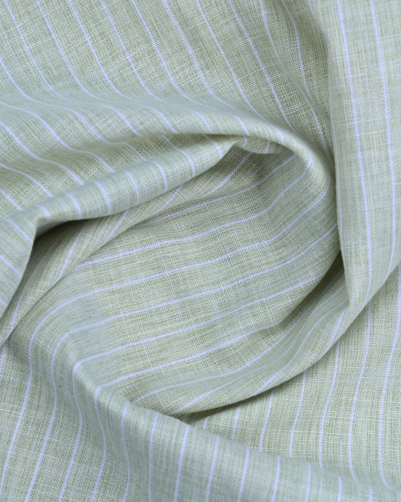 Mint Green & White Stripes -Full-Bamboo Linen