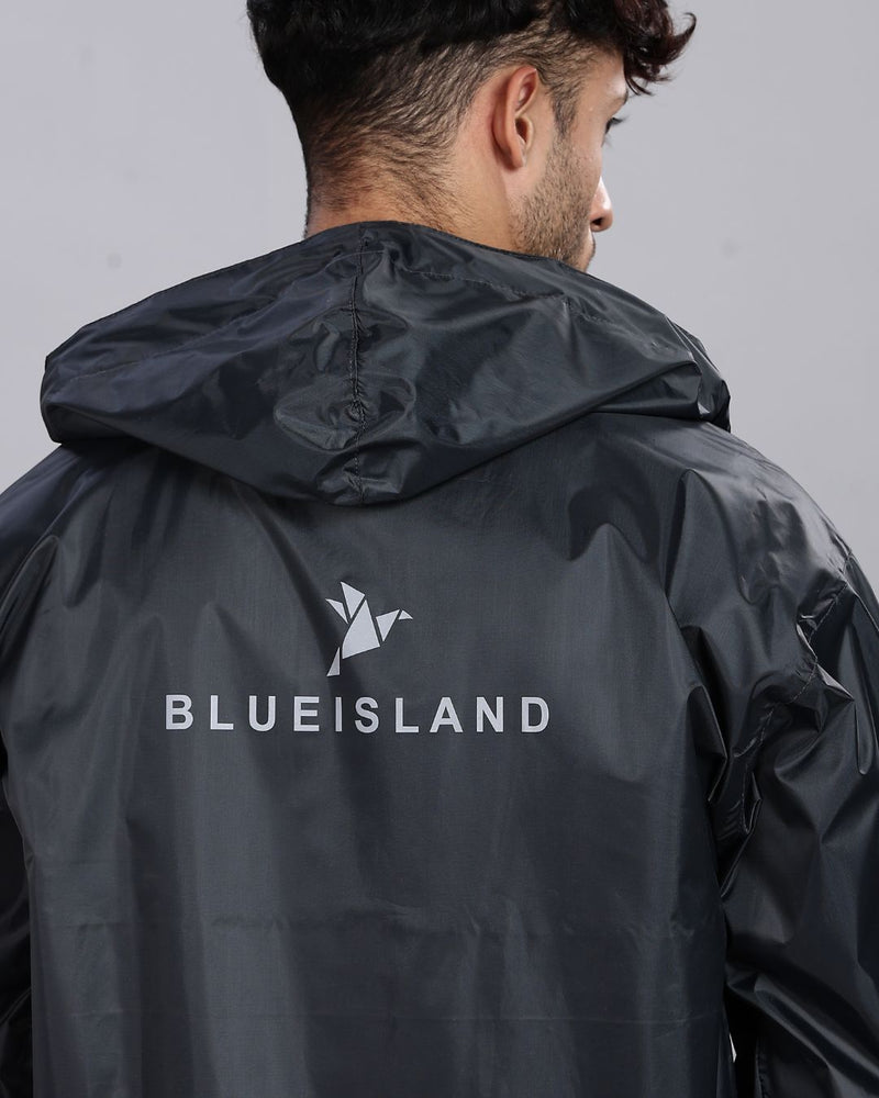 Grey - Rain Jacket with Pant and Mobile Pouch