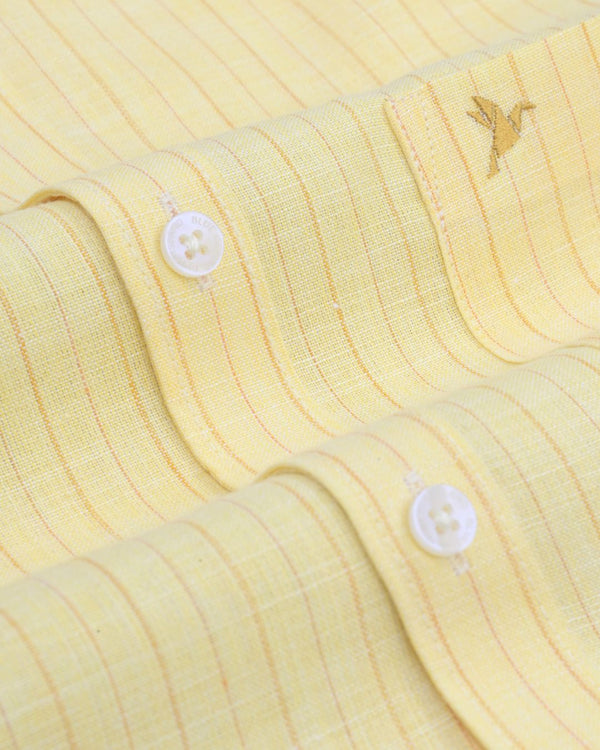 Fiery Yellow Stripes -Full-Bamboo Linen
