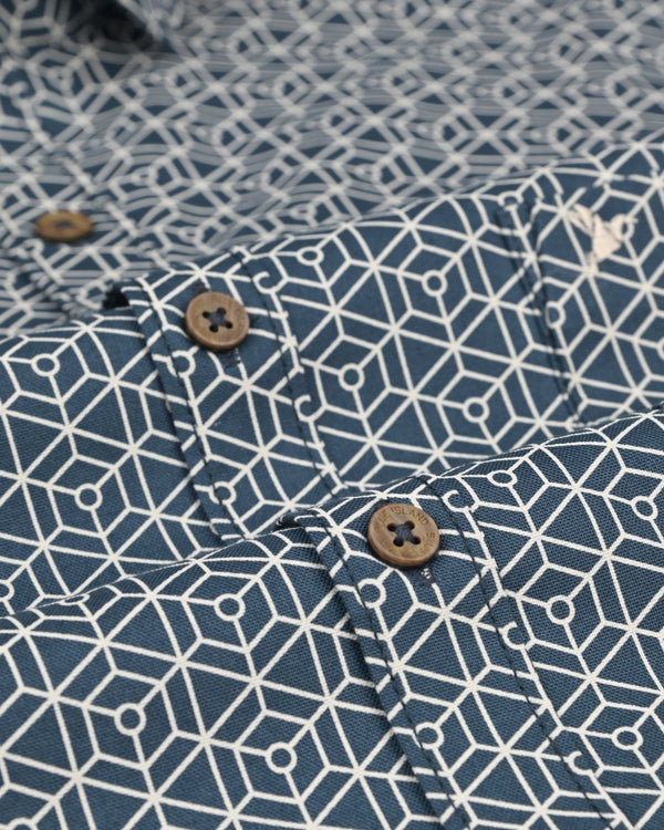 Green Multi Hex Print -Full-Stain Proof