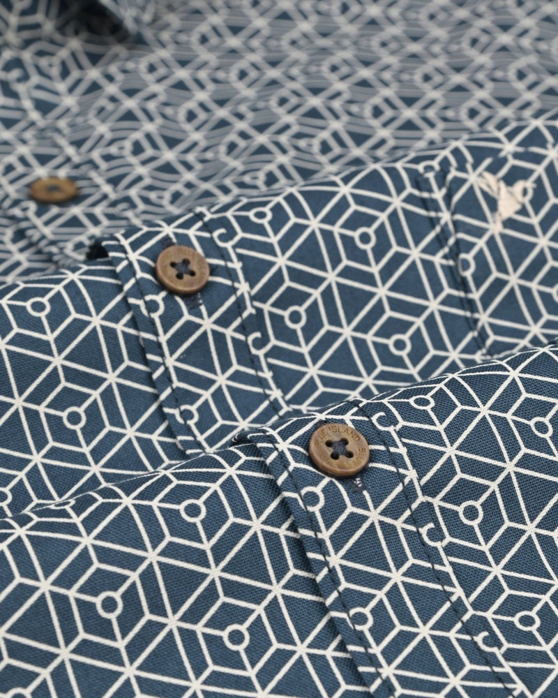 Green Multi Hex Print -Full-Stain Proof