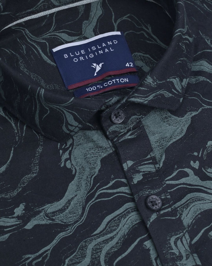 Black Mesh Print -Full-Stain Proof