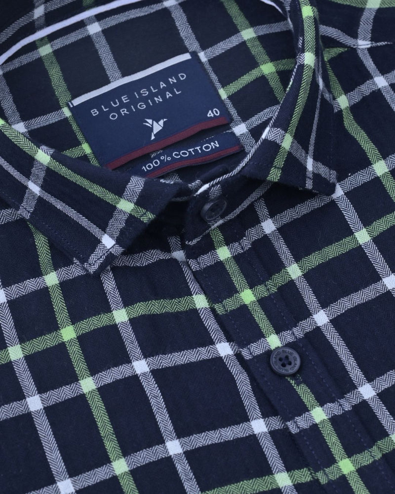 Navy & Radium Line Checks-Full-Stain Proof