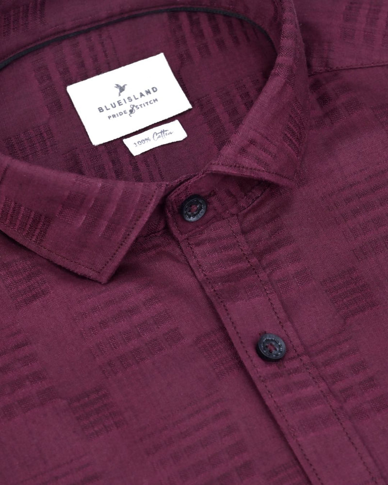 Maroon Self Pattern Print -Full-Stain Proof