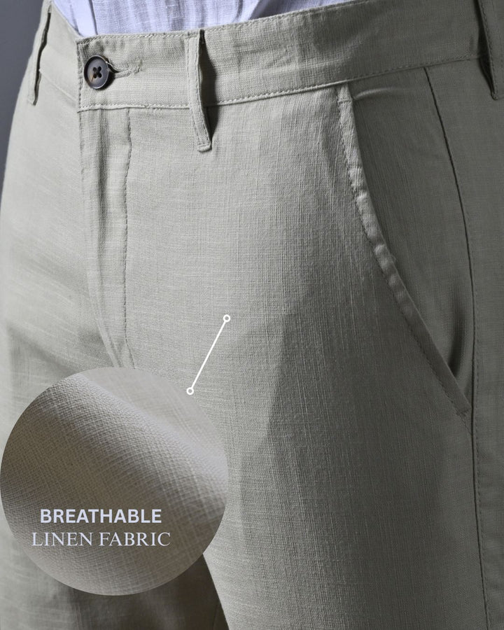 Dusty Cream - 2 way stretch - COTTON LINEN PANT