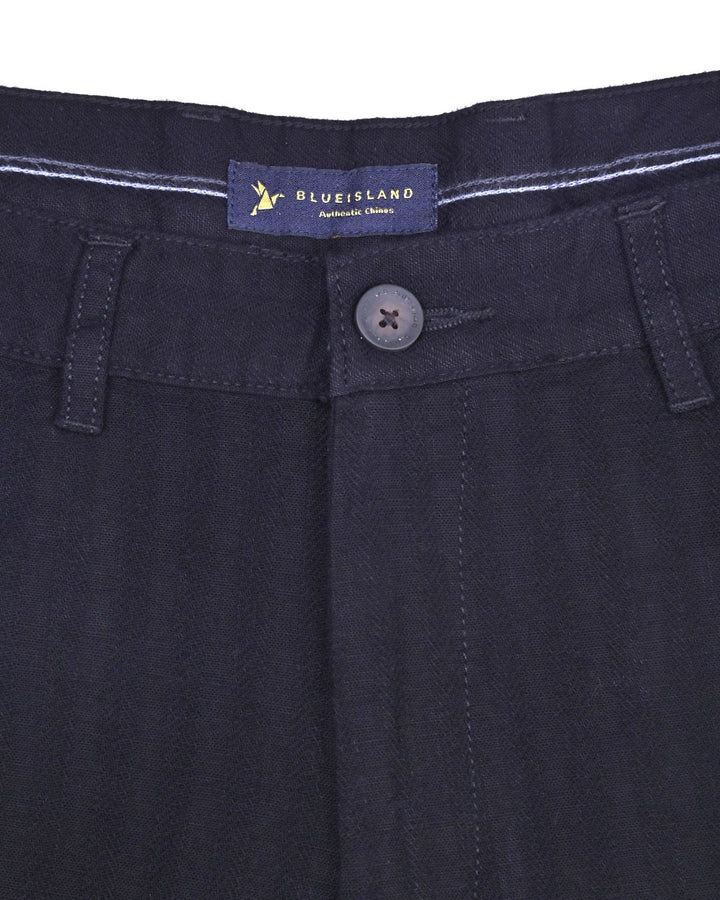 Black Stripes - 2 way stretch - COTTON LINEN PANT
