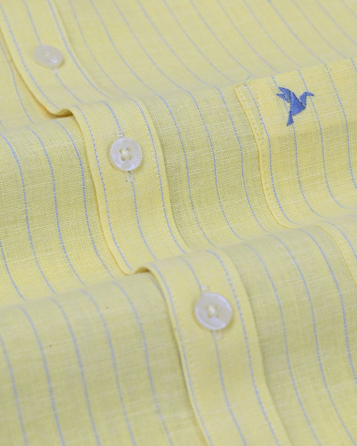 Spring Yellow Stripes -Full-Bamboo Linen