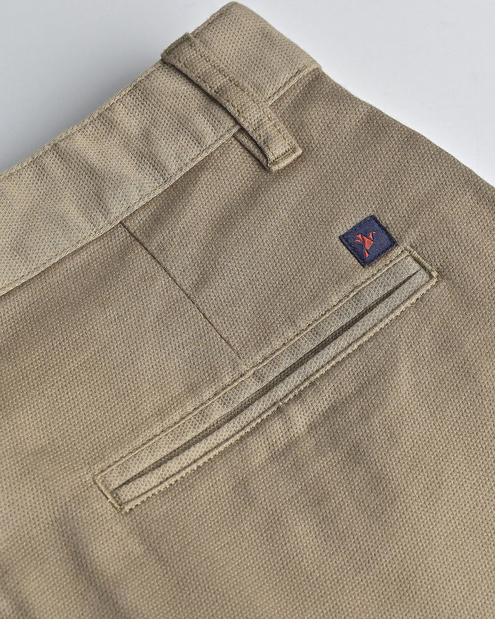 Dark Cream Grid Weave - Dobby Pant
