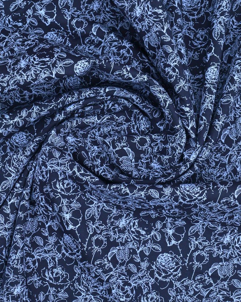 Navy Blossom Print -Full-Stain Proof
