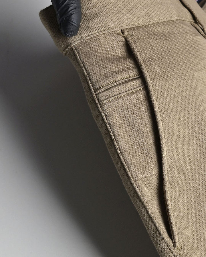 Dark Cream Grid Weave - Dobby Pant