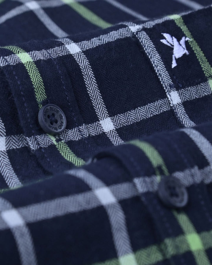 Navy & Radium Line Checks-Full-Stain Proof