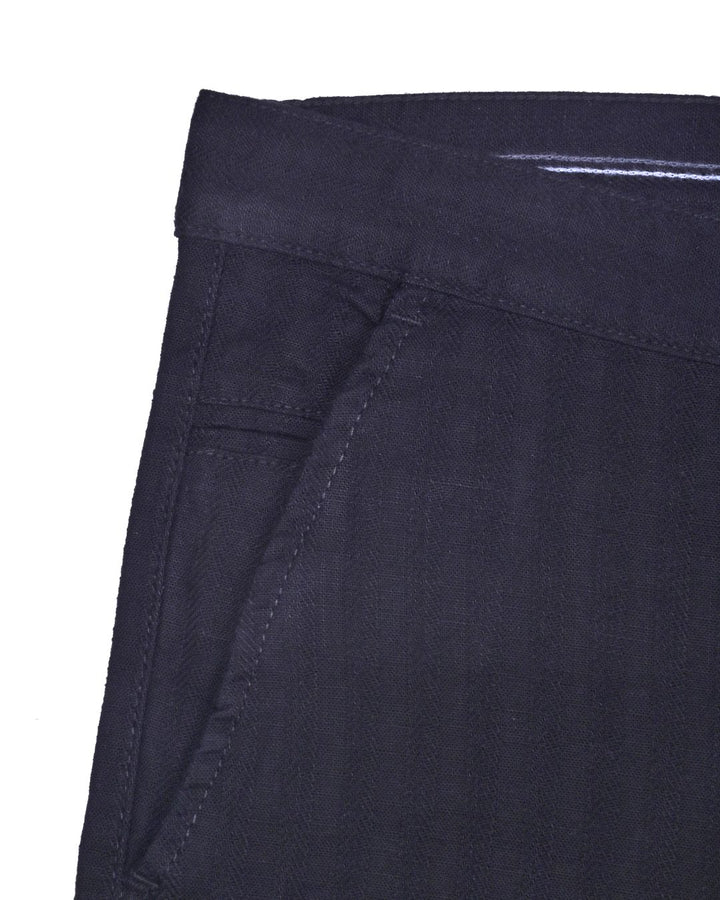 Black Stripes - 2 way stretch - COTTON LINEN PANT