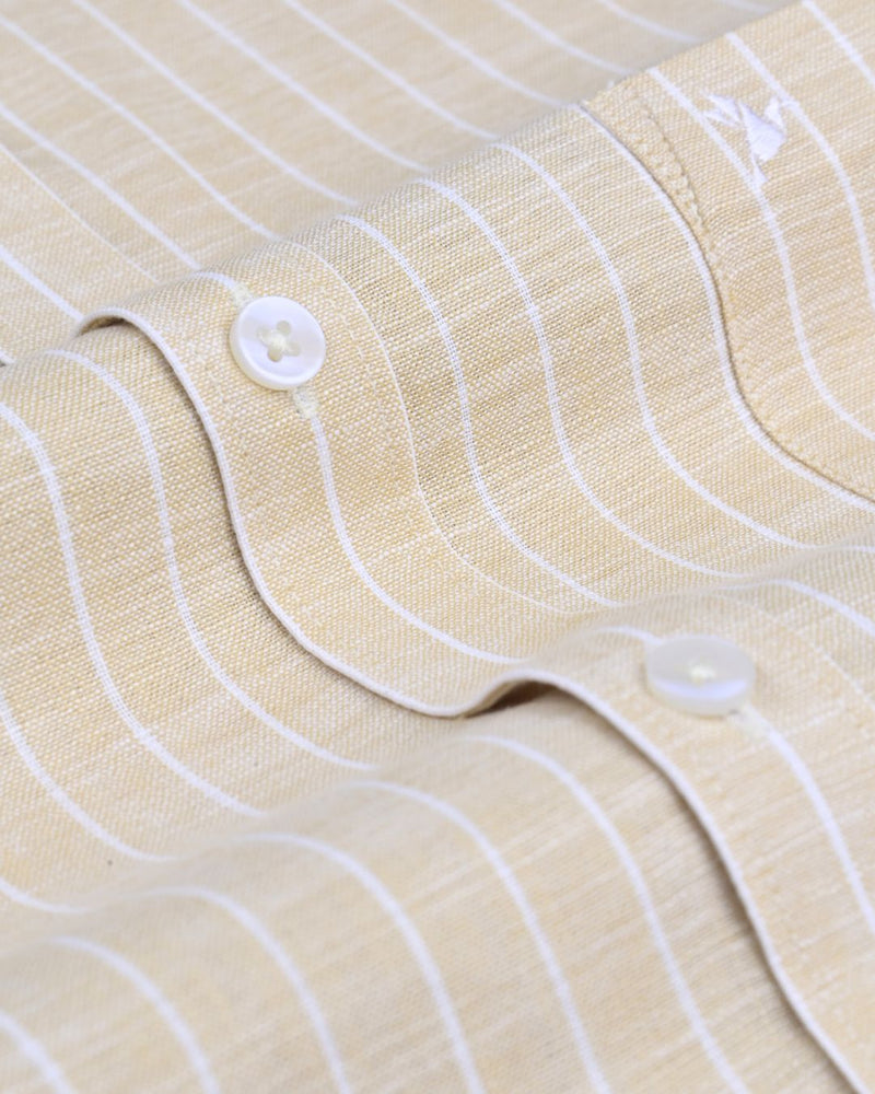Sandal Cream & White Stripes -Full-Bamboo Linen
