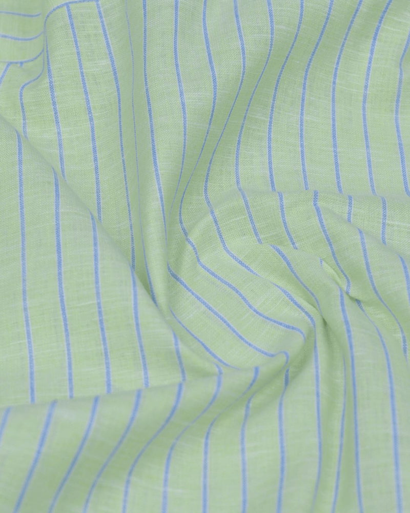 Cool Green Stripes -Full-Bamboo Linen