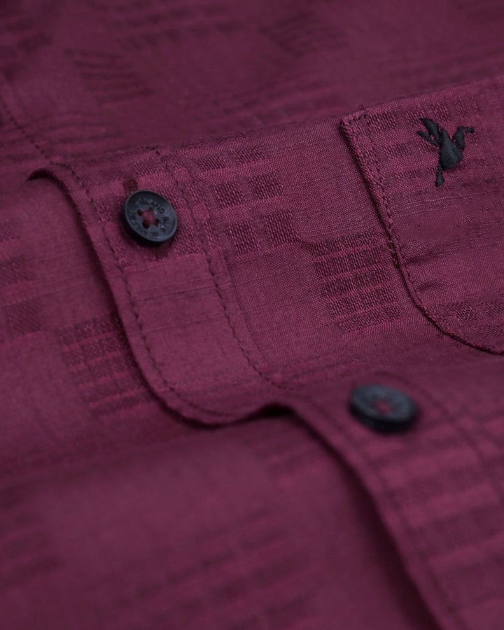 Maroon Self Pattern Print -Full-Stain Proof