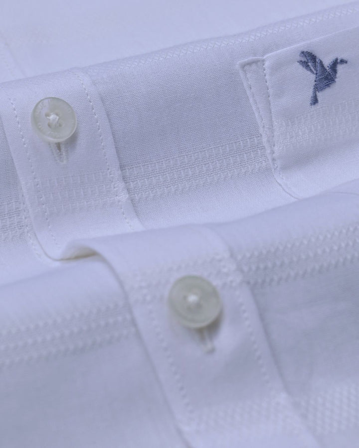 Self White Designer Stripes- Full-Stain Proof