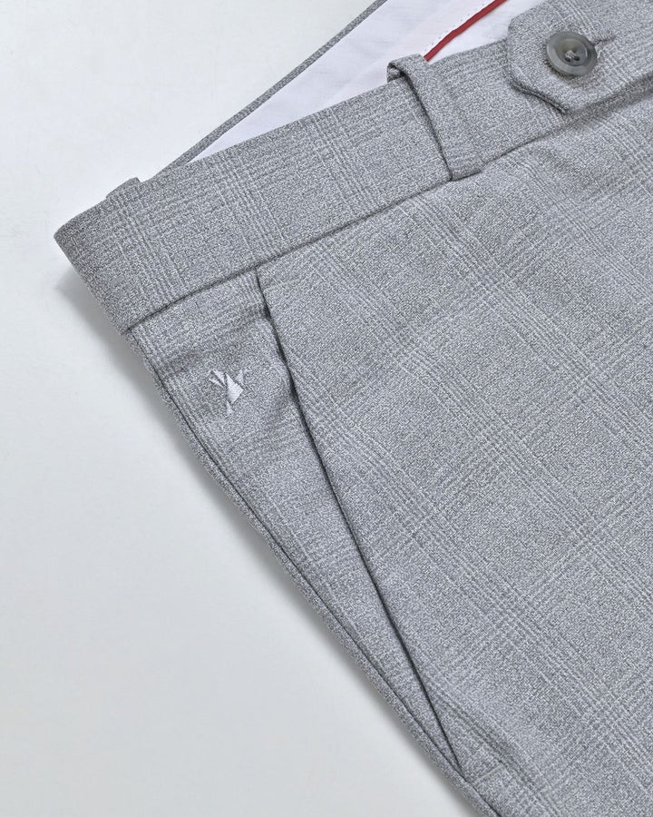 Grey Multi Line Checks - Wrinkle free Formal Pant