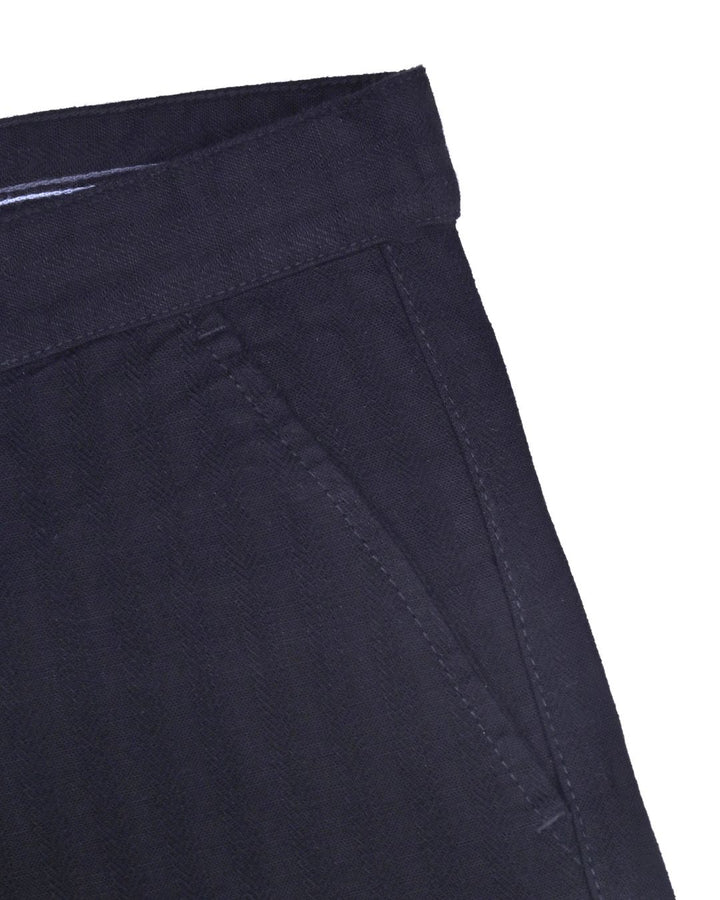 Black Stripes - 2 way stretch - COTTON LINEN PANT