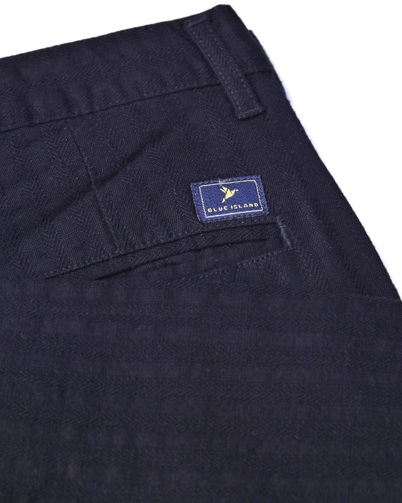 Black Stripes - 2 way stretch - COTTON LINEN PANT