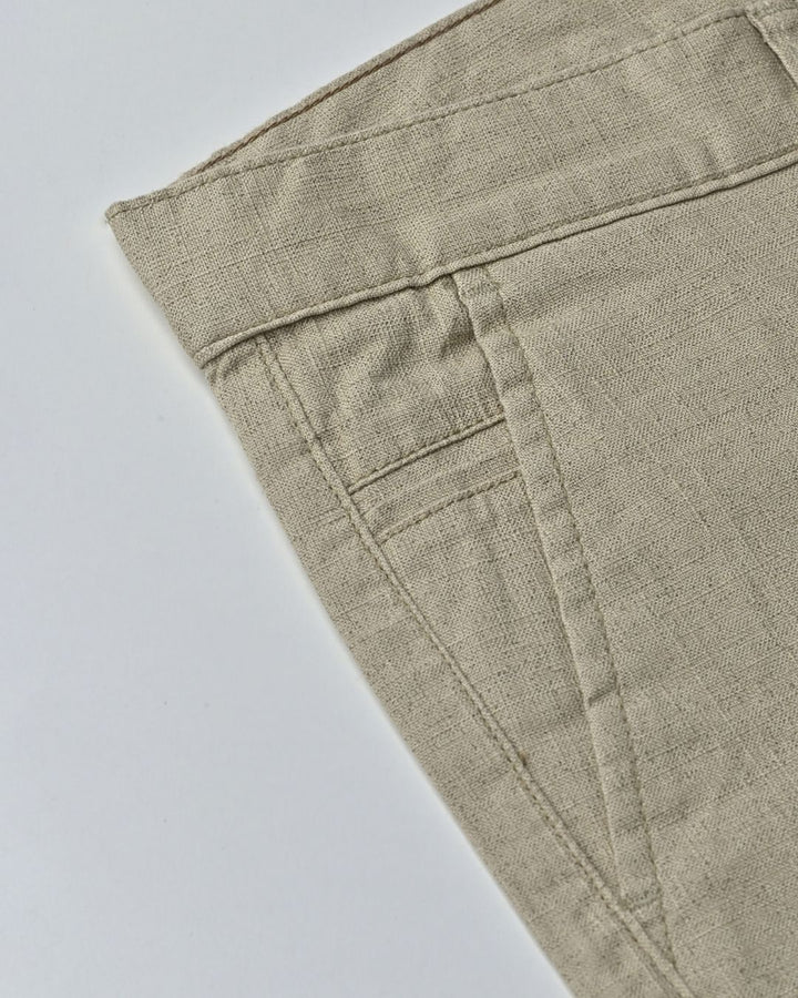 Desert Cream Galaxy Printed - 2 way stretch - COTTON LINEN PANT