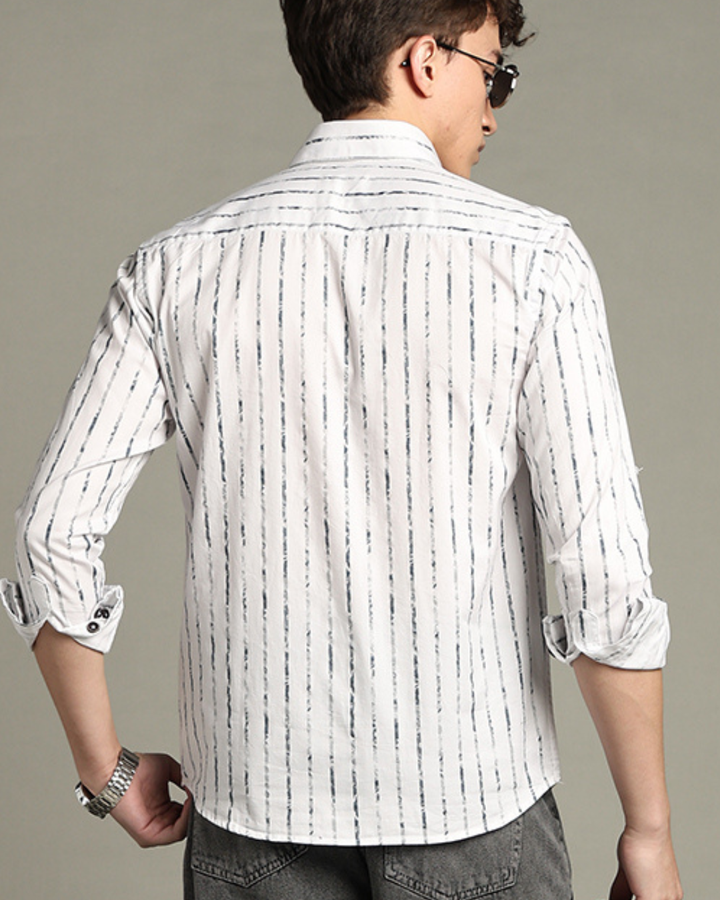 White & Military Line Stripes -Full-Stain Proof