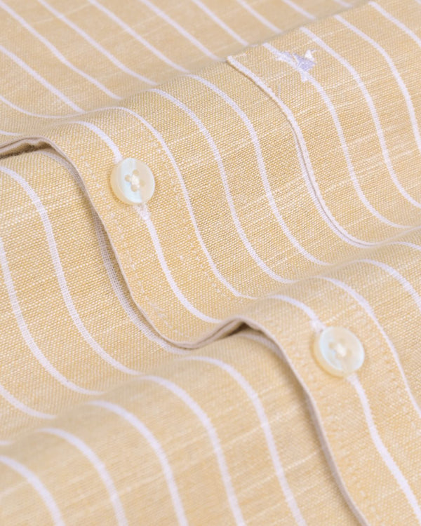 Pale Orange Stripes -Full-Bamboo Linen