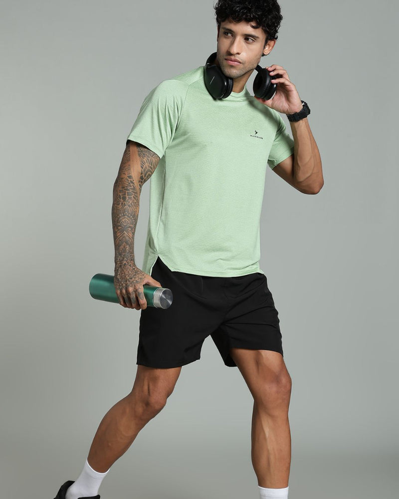 Green Dotted Lines - Active wear Round neck Tshirt