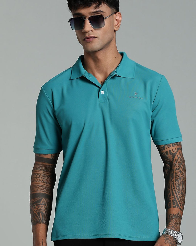 Teal Blue - Active wear Polo Tshirt
