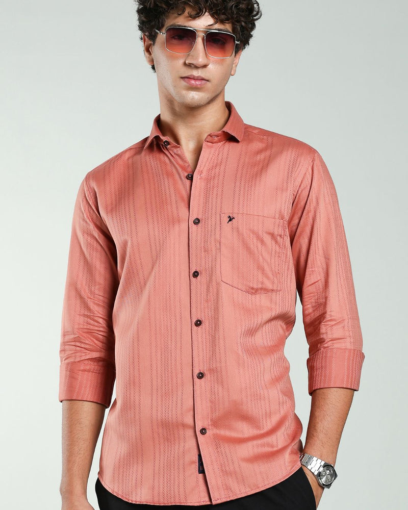 Copper Brown Self Design - Full-Stain Proof