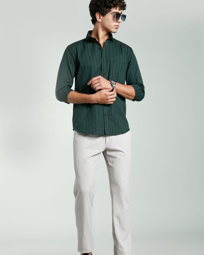 Dark Emerald Green Stripes- Full-Stain Proof